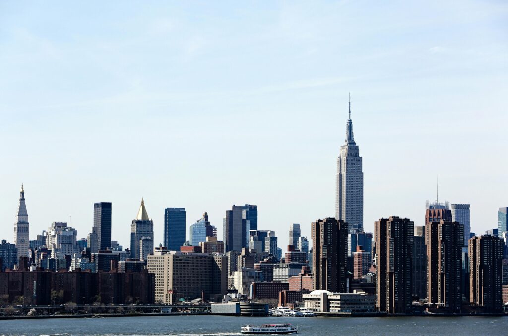 New York City skyline with the Empire State Building, symbolizing business growth and innovation